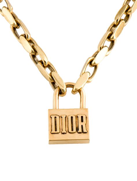 chunky dior padlock necklace|christian Dior necklace.